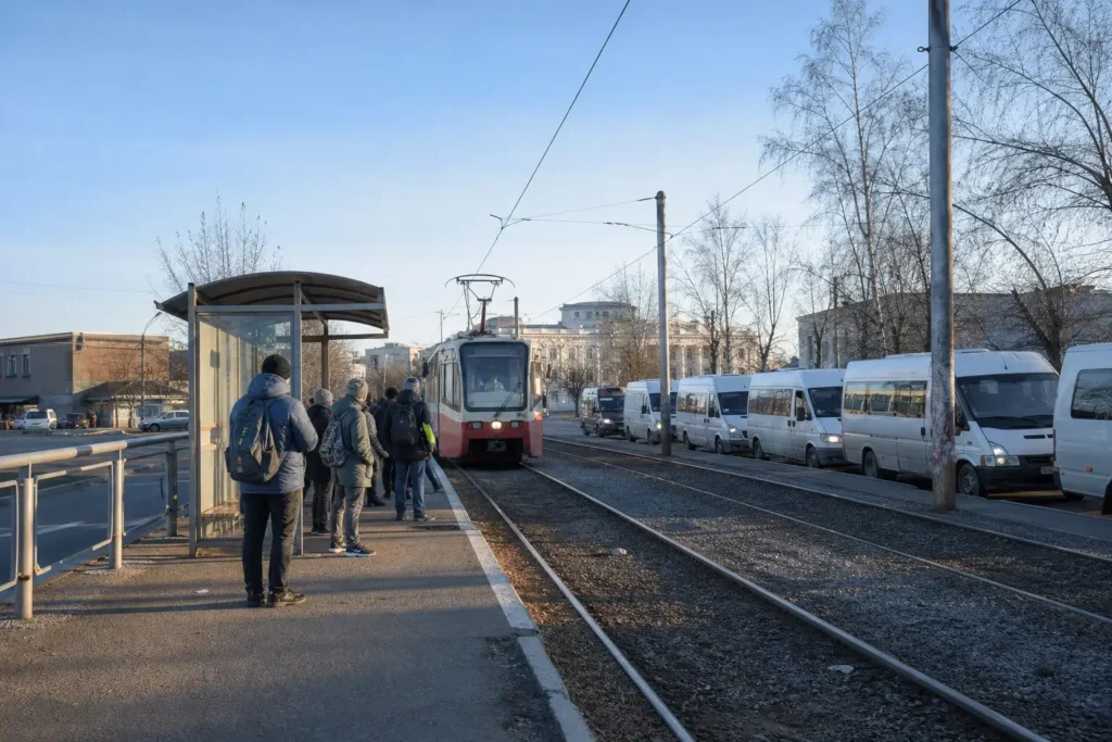 Bus Station Tram Stop, Irkutsk: Trams and Buses to Baikal