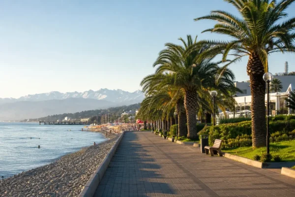 Coastal Promenade Walk, Sochi: A Black Sea Stroll and Local Atmosphere