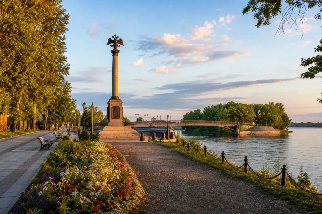 Gagarin Boulevard, Irkutsk: Angara Promenade and Monuments
