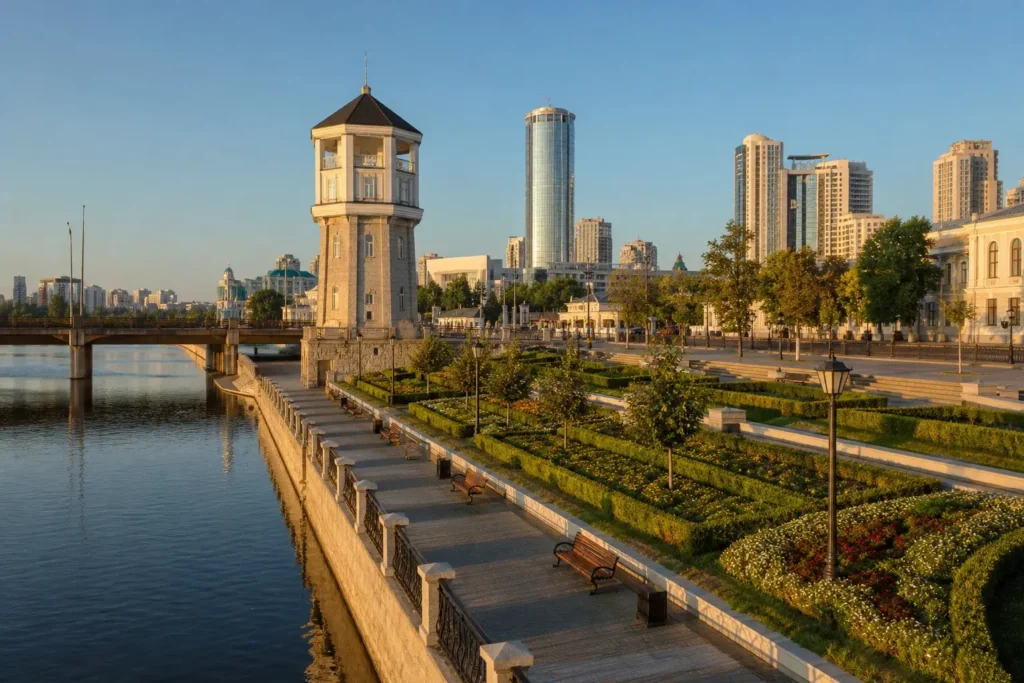 Iset River Embankment & Plotinka Walk: Yekaterinburg's Historic Heart