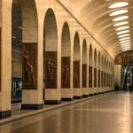 Narvskaya Metro Station, Saint Petersburg: Soviet Labour Theme