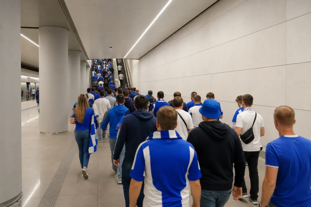 Zenit Metro Station, Saint Petersburg: Gazprom Arena Stop